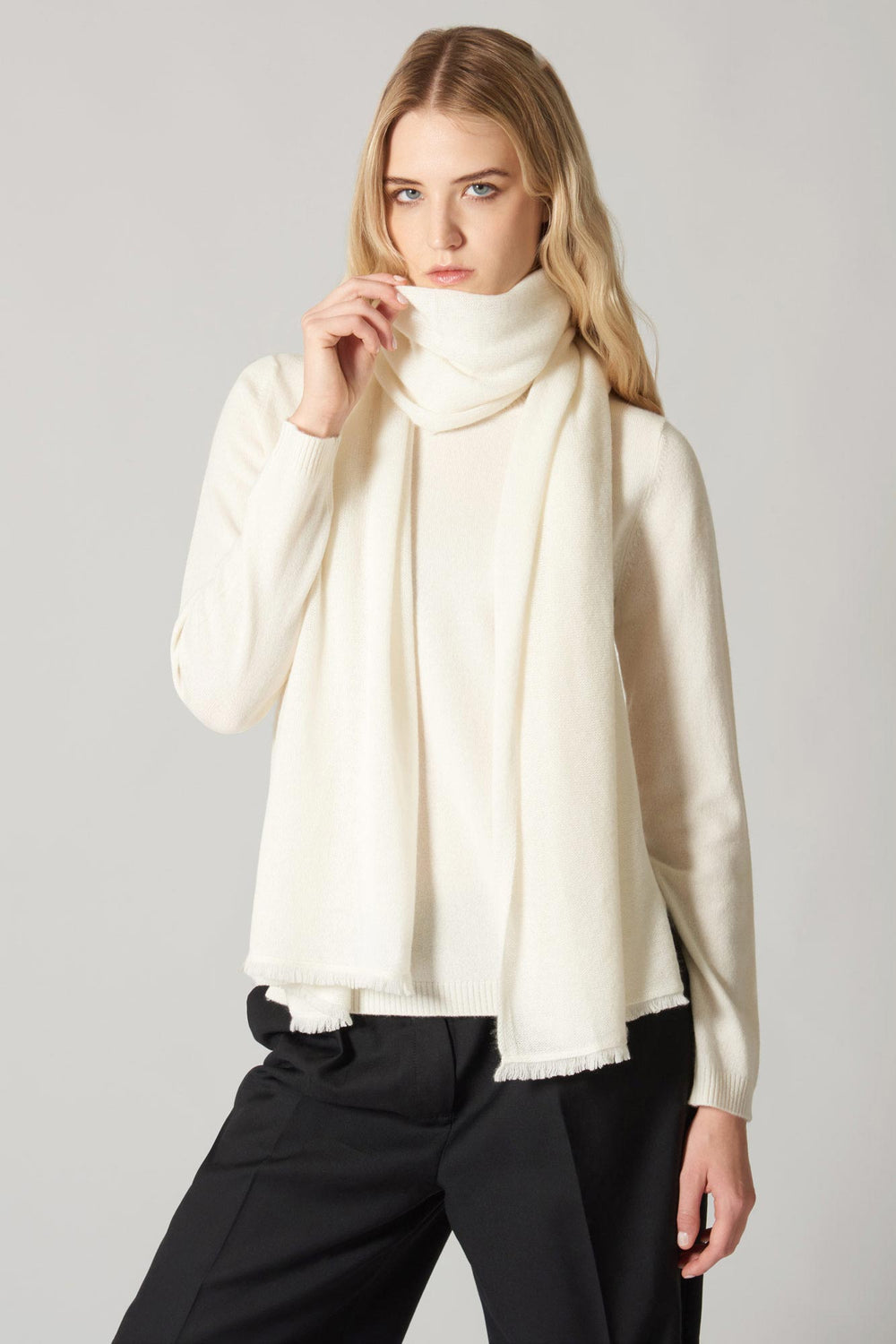 Stola Velo in Puro Cashmere Latte