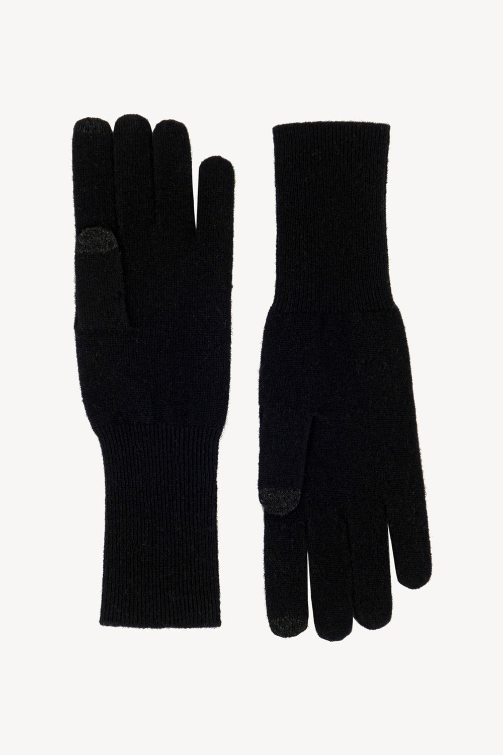 Guanti Touchscreen Donna in Puro Cashmere Nero