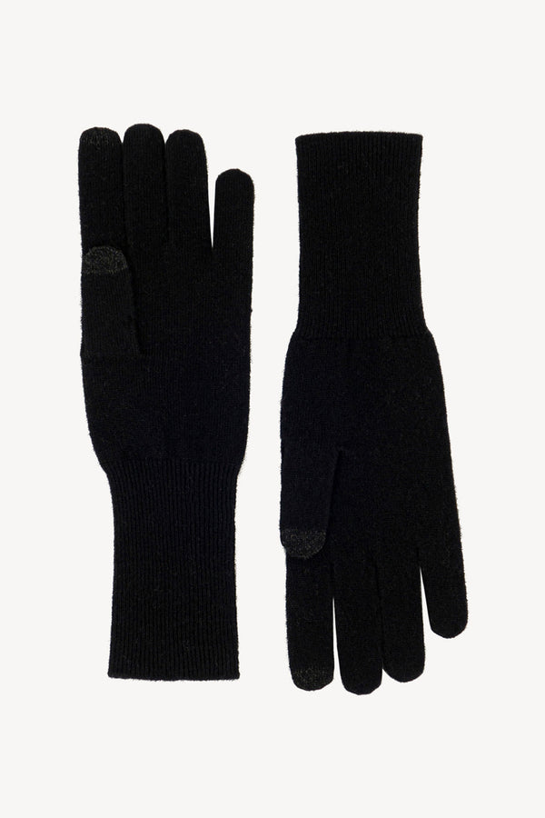 Guanti Touchscreen Donna in Puro Cashmere Nero