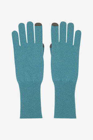 Guanti Touchscreen Donna in Puro Cashmere Turchese