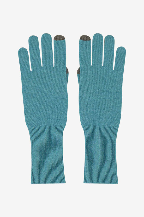 Guanti Touchscreen Donna in Puro Cashmere Turchese
