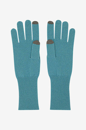Guanti Touchscreen Donna in Puro Cashmere Turchese
