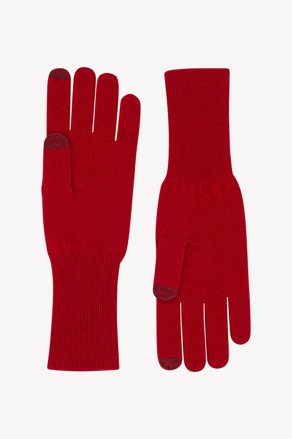 Guanti Touchscreen Donna in Puro Cashmere Rubino