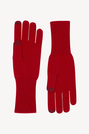 Guanti Touchscreen Donna in Puro Cashmere Rubino
