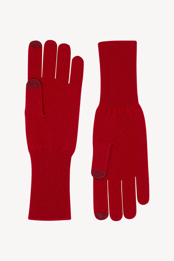 Guanti Touchscreen Donna in Puro Cashmere Rubino