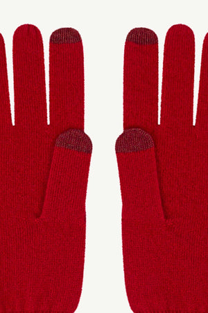 Guanti Touchscreen Donna in Puro Cashmere Rubino