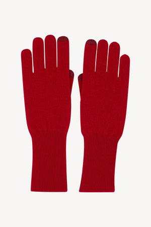 Guanti Touchscreen Donna in Puro Cashmere Rubino