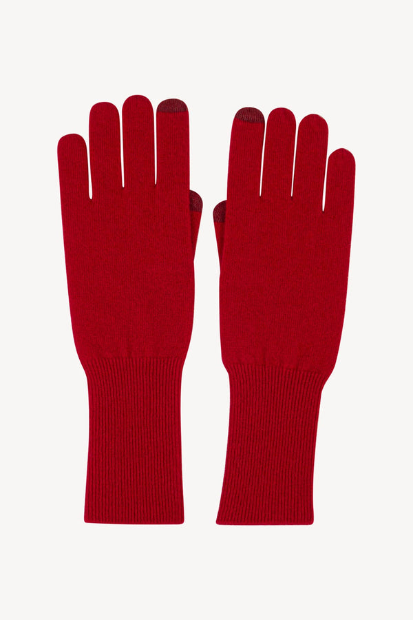 Guanti Touchscreen Donna in Puro Cashmere Rubino