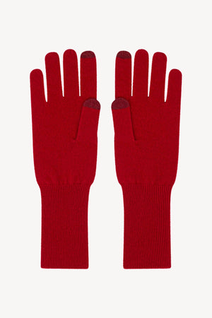 Guanti Touchscreen Donna in Puro Cashmere Rubino