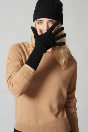 Guanti Touchscreen Donna in Puro Cashmere Notte