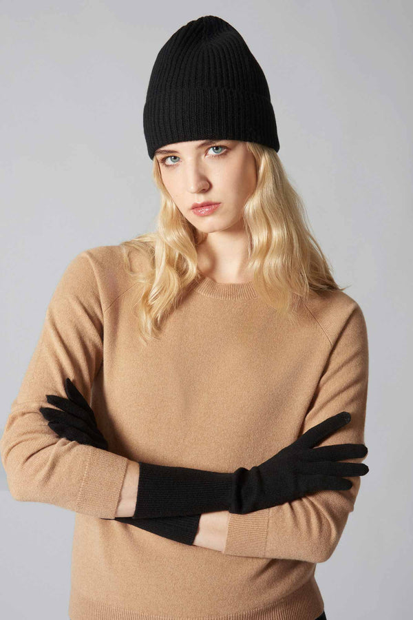 Guanti Touchscreen Donna in Puro Cashmere Bitter