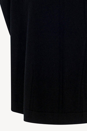 Cappa a Collo Alto con Spacchetto in Puro Cashmere Nero