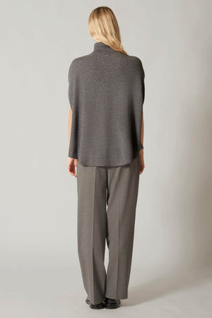 Cappa a Collo Alto con Spacchetto in Puro Cashmere Derby