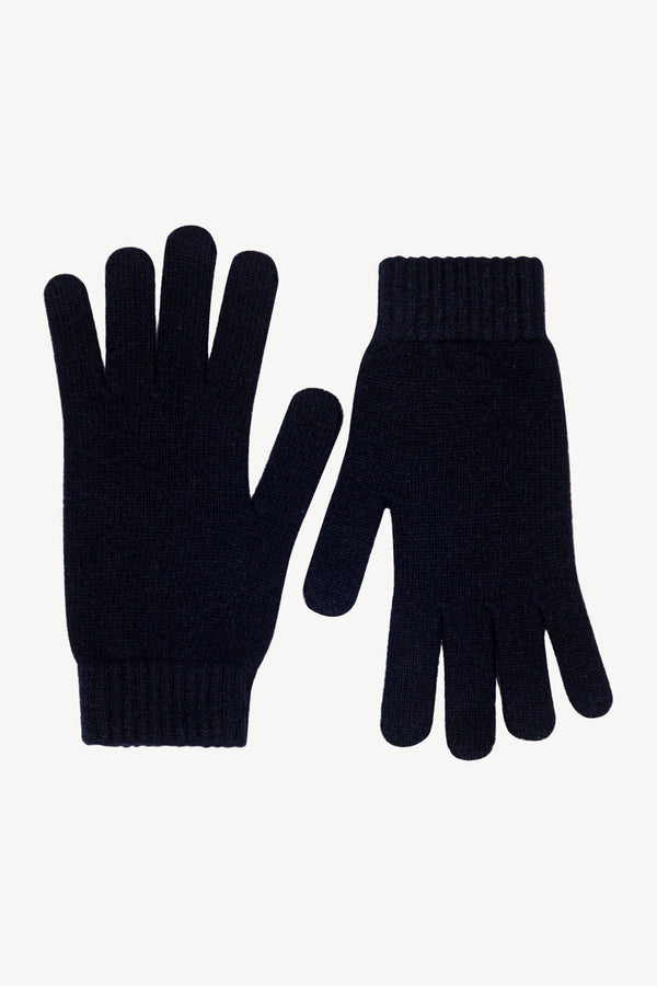 Guanti Uomo 4 Fili in Puro Cashmere Navy