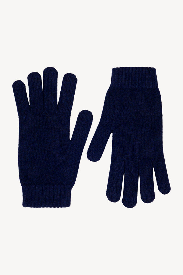 Guanti Uomo 4 Fili in Puro Cashmere Ink Blue