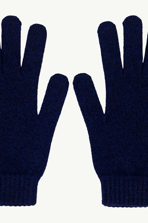 Guanti Uomo 4 Fili in Puro Cashmere Ink Blue