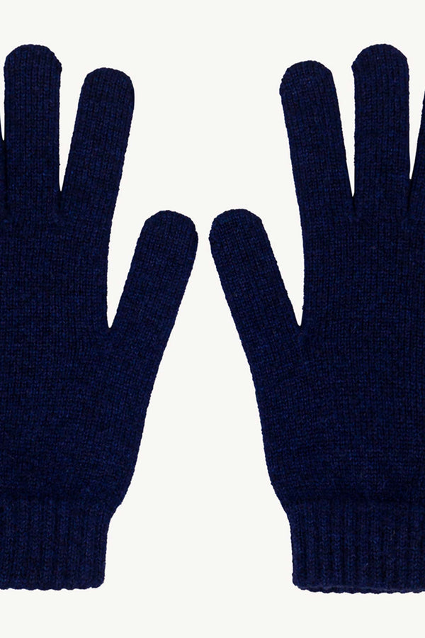Guanti Uomo 4 Fili in Puro Cashmere Ink Blue