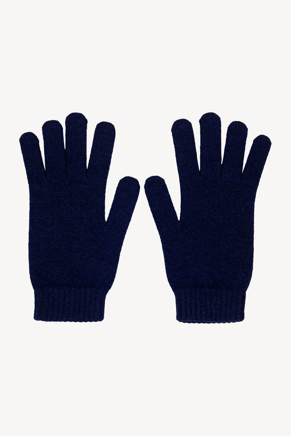 Guanti Uomo 4 Fili in Puro Cashmere Ink Blue