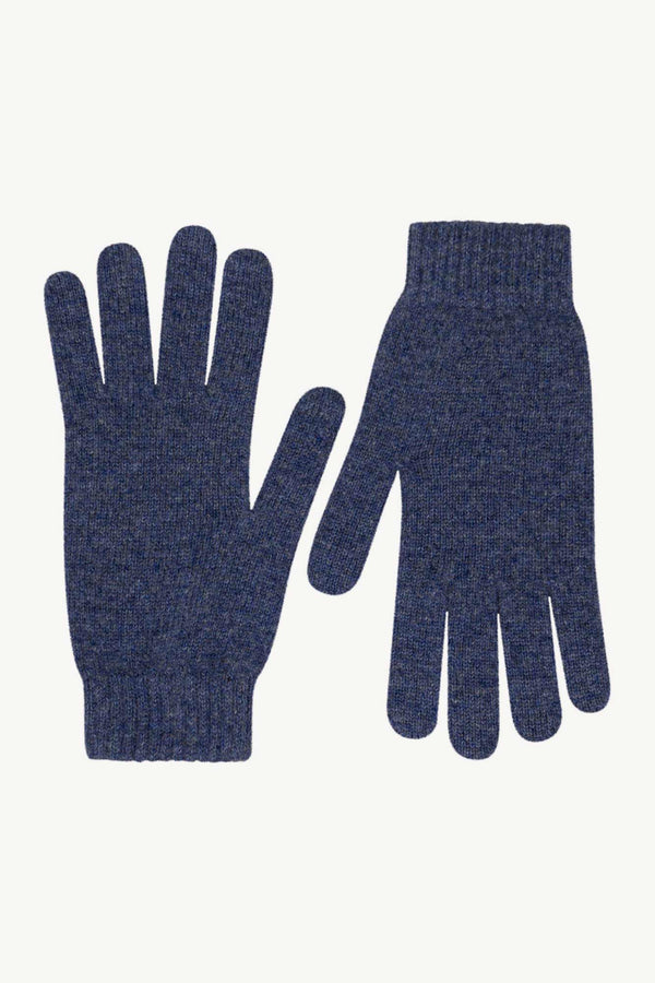 Guanti Uomo 4 Fili in Puro Cashmere Denim Scuro