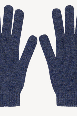 Guanti Uomo 4 Fili in Puro Cashmere Denim Scuro