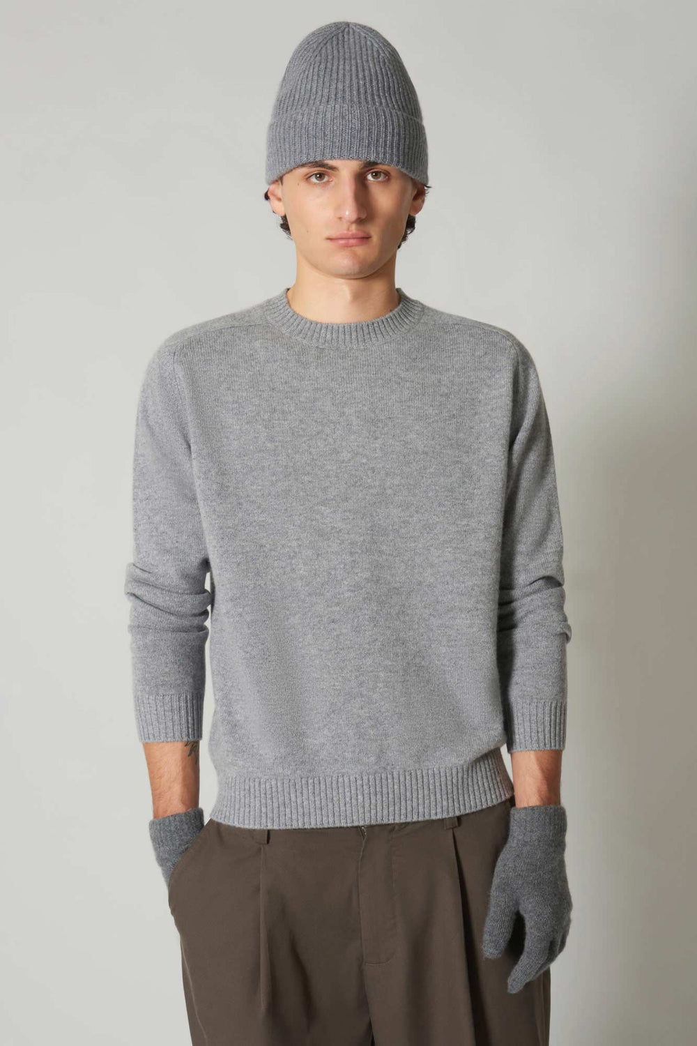 Guanti Uomo 4 Fili in Puro Cashmere Flanella