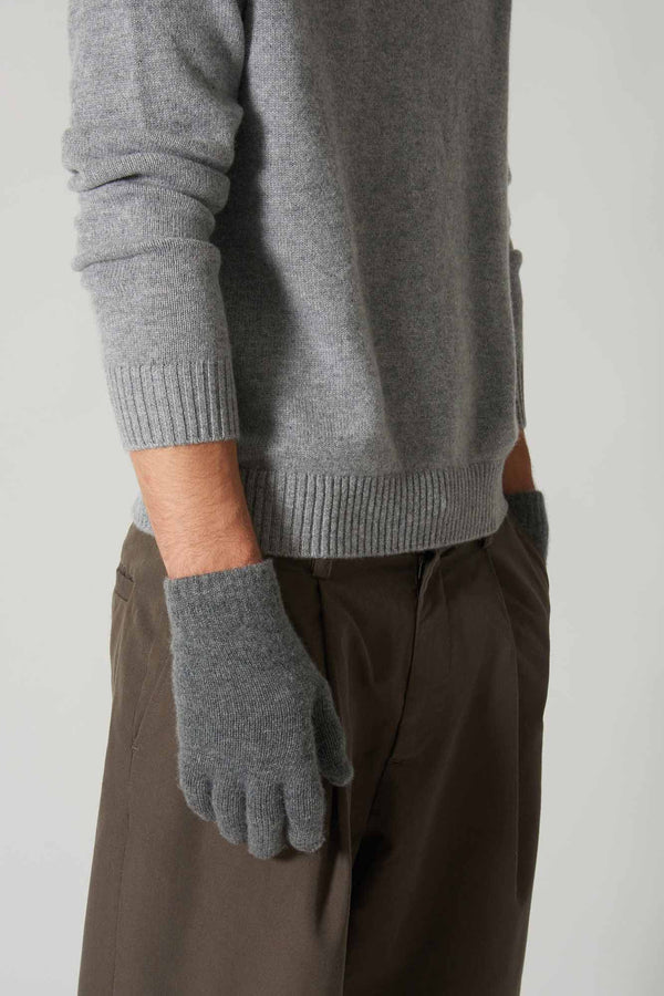 Guanti Uomo 4 Fili in Puro Cashmere Silver