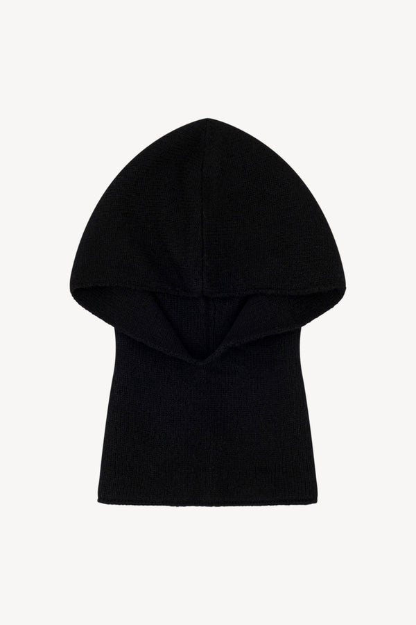Scaldacollo con Cappuccio in Puro Cashmere Nero