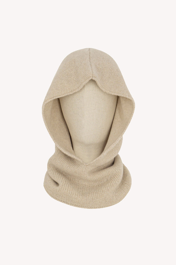 Scaldacollo con Cappuccio in Puro Cashmere Avena