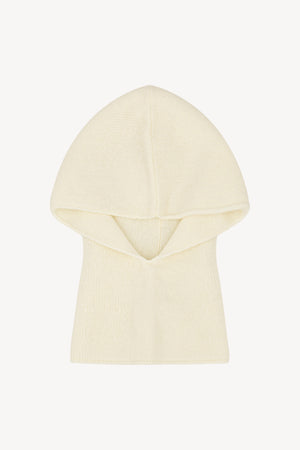 Scaldacollo con Cappuccio in Puro Cashmere Latte