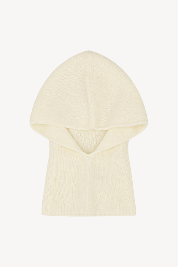 Scaldacollo con Cappuccio in Puro Cashmere Latte