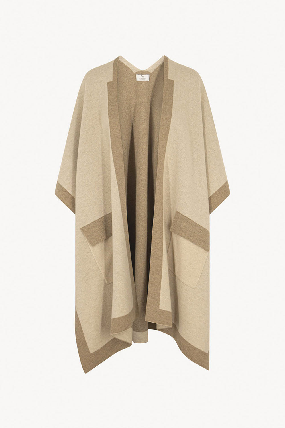 Beige-Dune Pure Cashmere Two-tone Cape