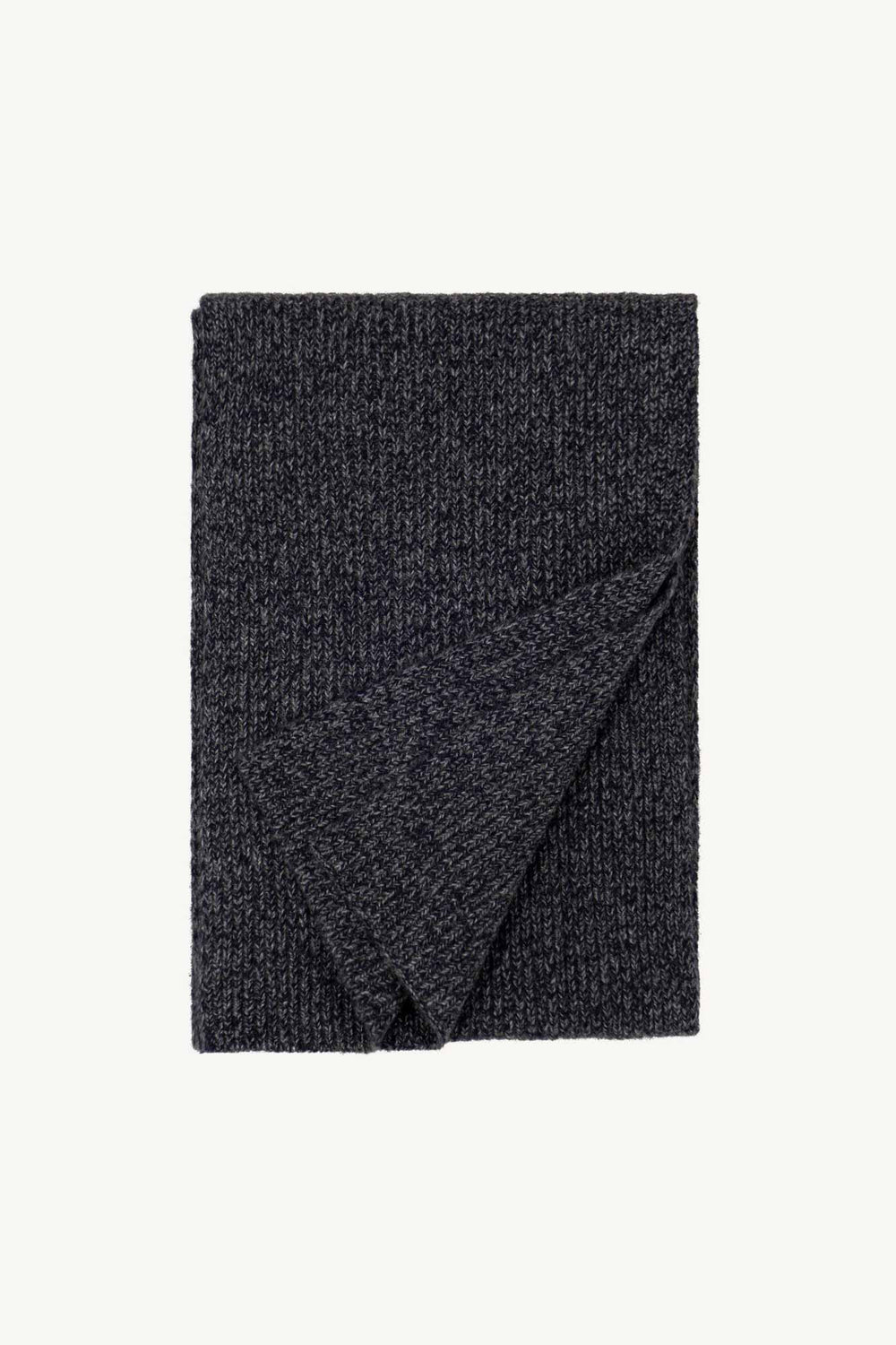 Sciarpa Unisex a Costa Inglese in Puro Cashmere Moulinè Notte