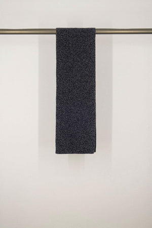 Sciarpa Unisex a Costa Inglese in Puro Cashmere Moulinè Notte