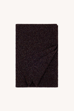 Sciarpa Unisex a Costa Inglese in Puro Cashmere Moulinè Acero