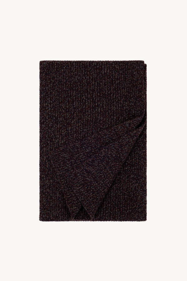 Sciarpa Unisex a Costa Inglese in Puro Cashmere Moulinè Acero