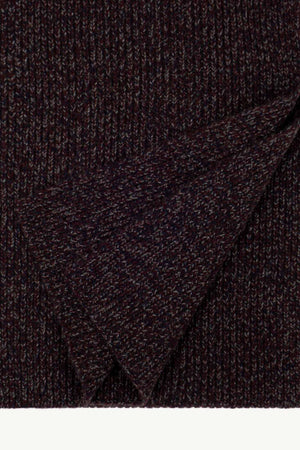 Sciarpa Unisex a Costa Inglese in Puro Cashmere Moulinè Acero