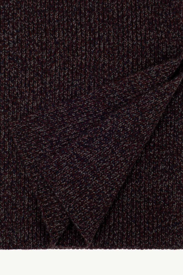 Sciarpa Unisex a Costa Inglese in Puro Cashmere Moulinè Acero