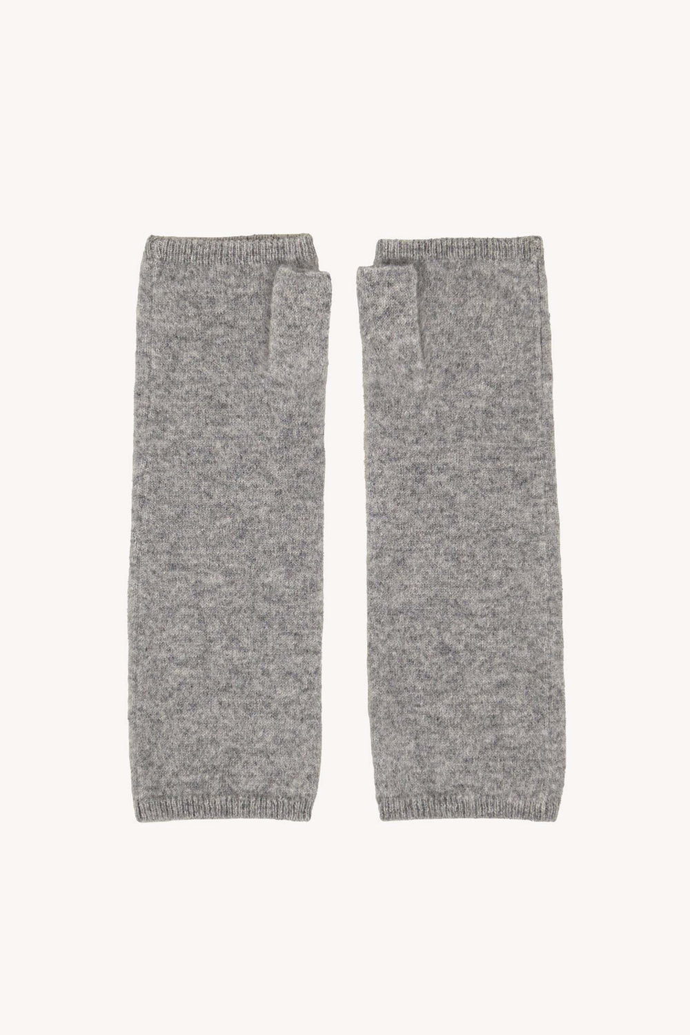 Manicotti in Puro Cashmere Spazzolato Grigio
