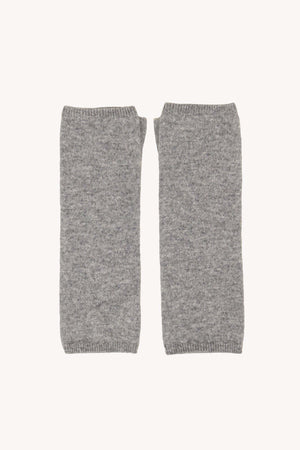 Grey Pure Cashmere Brushed Fingerless Gloves
