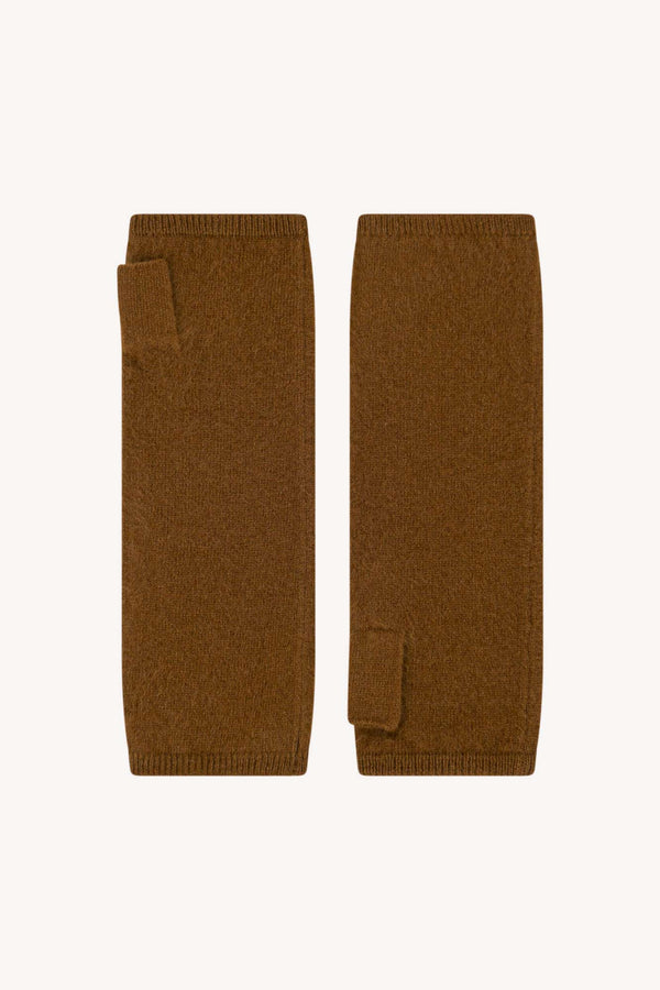 Manicotti in Puro Cashmere Spazzolato Terracotta