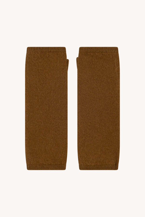 Manicotti in Puro Cashmere Spazzolato Terracotta