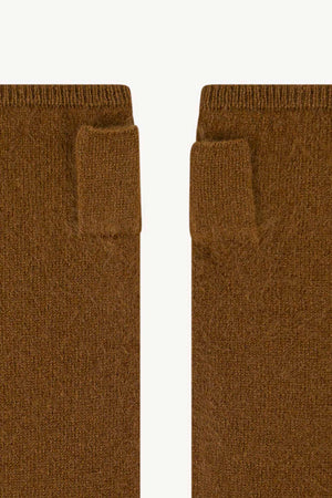 Manicotti in Puro Cashmere Spazzolato Terracotta