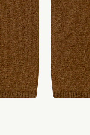 Manicotti in Puro Cashmere Spazzolato Terracotta