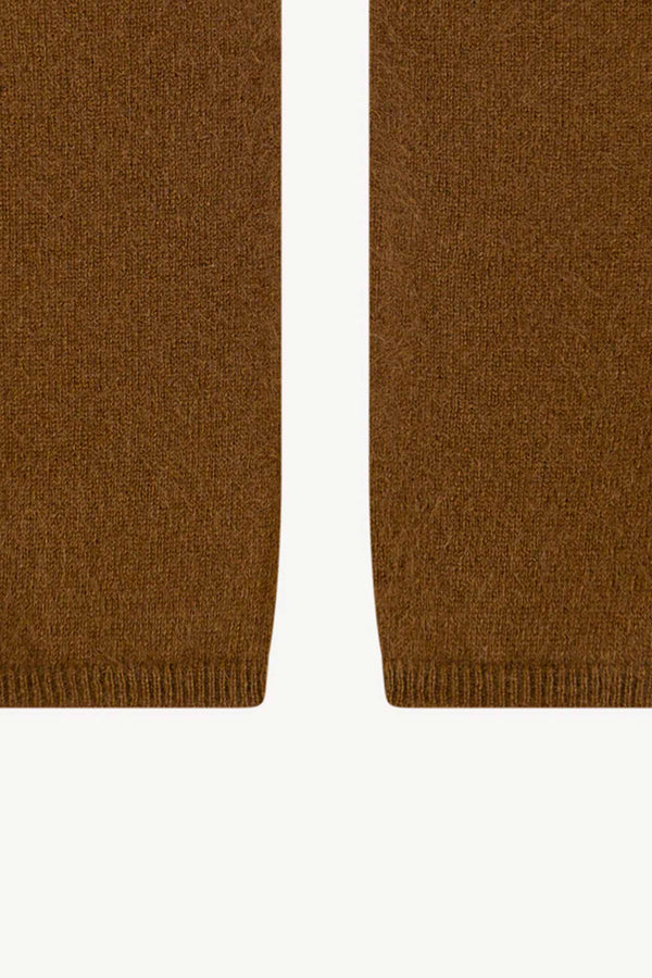 Manicotti in Puro Cashmere Spazzolato Terracotta