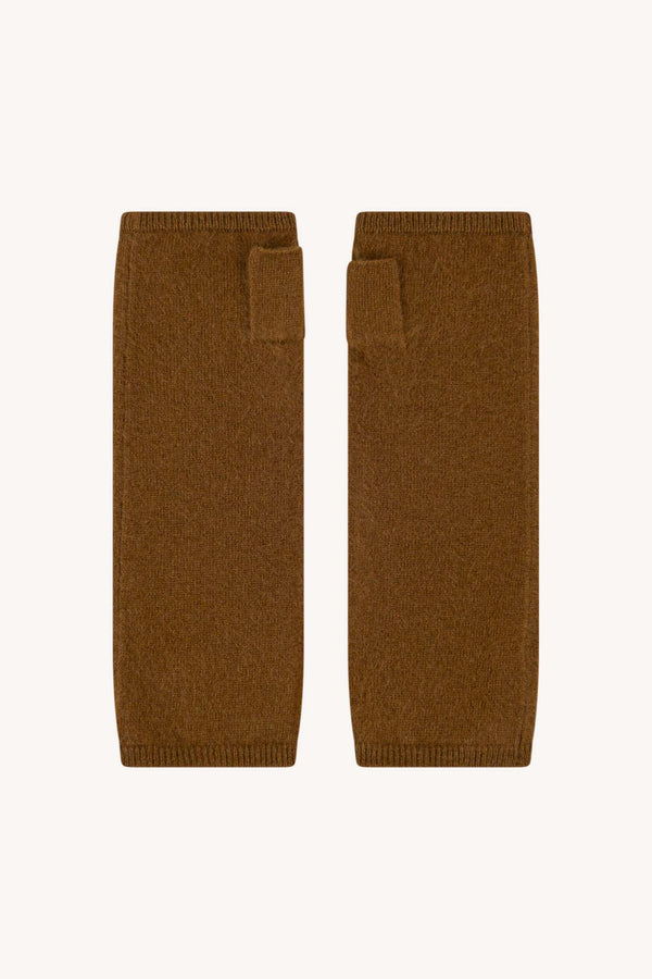 Manicotti in Puro Cashmere Spazzolato Terracotta