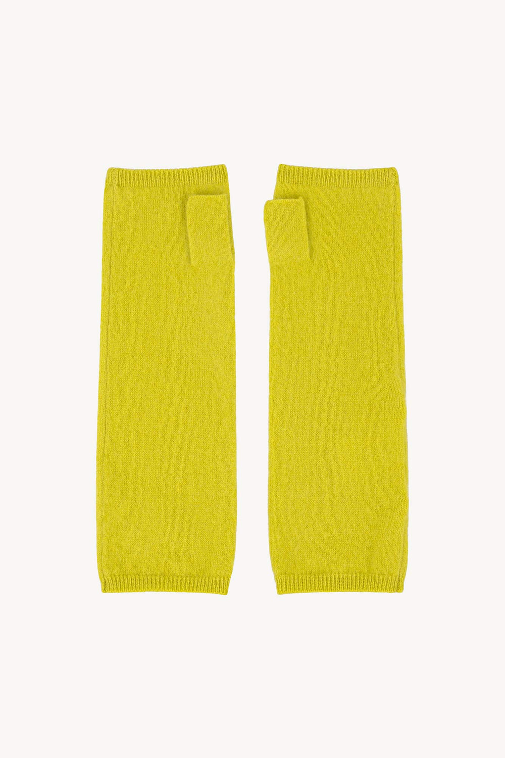 Manicotti in Puro Cashmere Spazzolato Lime