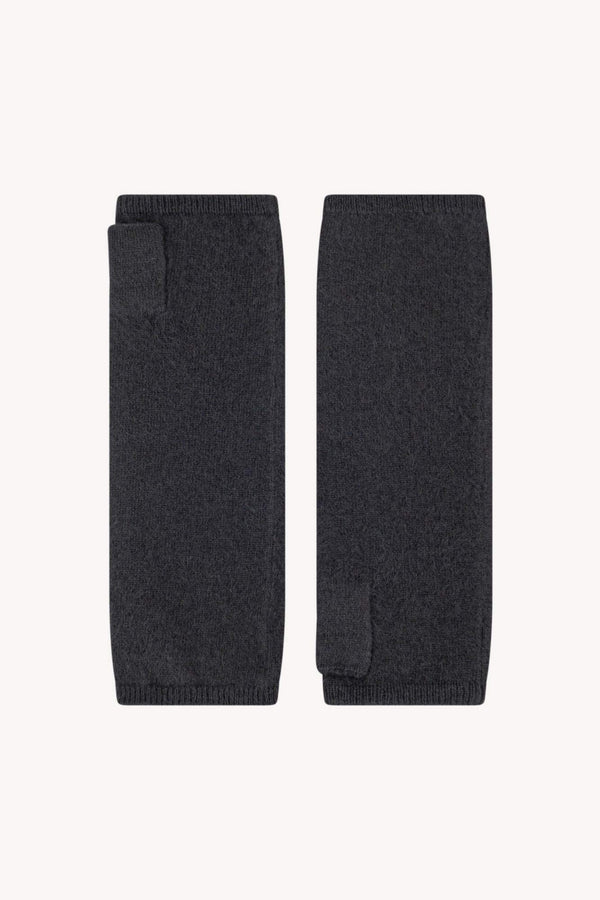 Manicotti in Puro Cashmere Spazzolato Ardesia