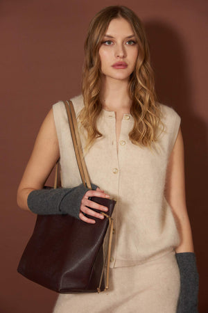 Slate Grey Pure Cashmere Brushed Fingerless Gloves