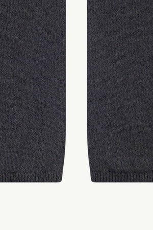 Manicotti in Puro Cashmere Spazzolato Ardesia