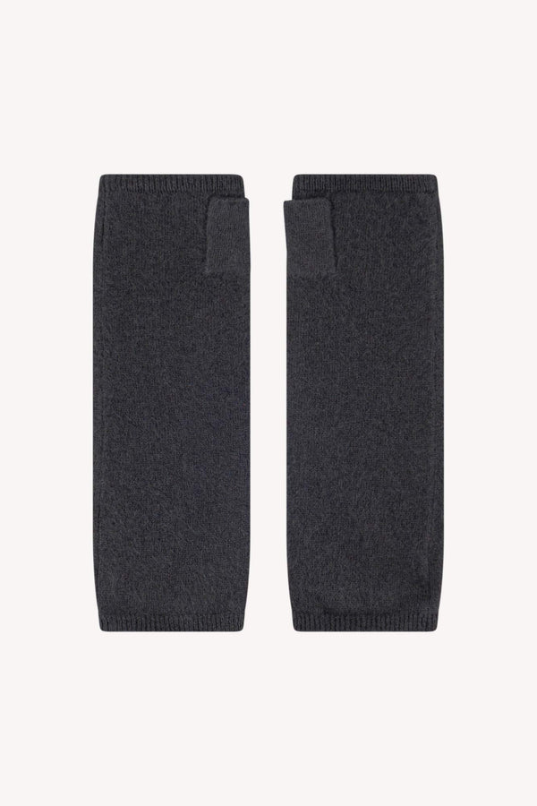 Manicotti in Puro Cashmere Spazzolato Ardesia